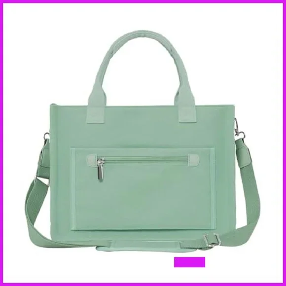 Canvas Tote Bag with Zipper Top Multiple Compartments Luggage Sleeve